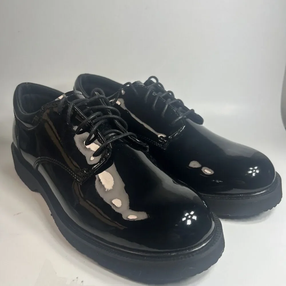 Bates Men’s Dress Shoes Size 11 Black High Gloss Duty Oxford Police/Fire